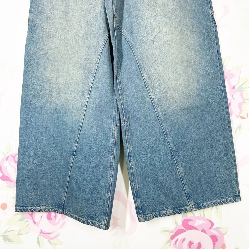 NEW Free People We The Free Chill Vibes Dropped Wide Leg Low Tide Denim Jeans 28